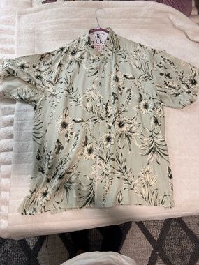 100% silk floral shirt XL